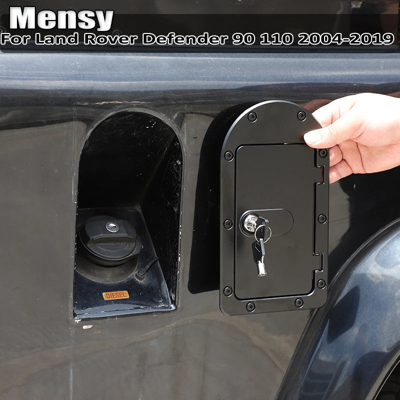 

Aluminium Alloy Black With Key Car Gas Cap Anti-theft Lock Cover For Land Rover Defender 90 110 2004-2019 Car Accessories