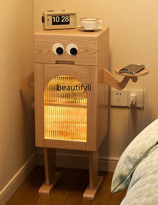 

Solid wood waist chest cabinet Bedroom storage cabinet Robot Living room three bucket cabinet