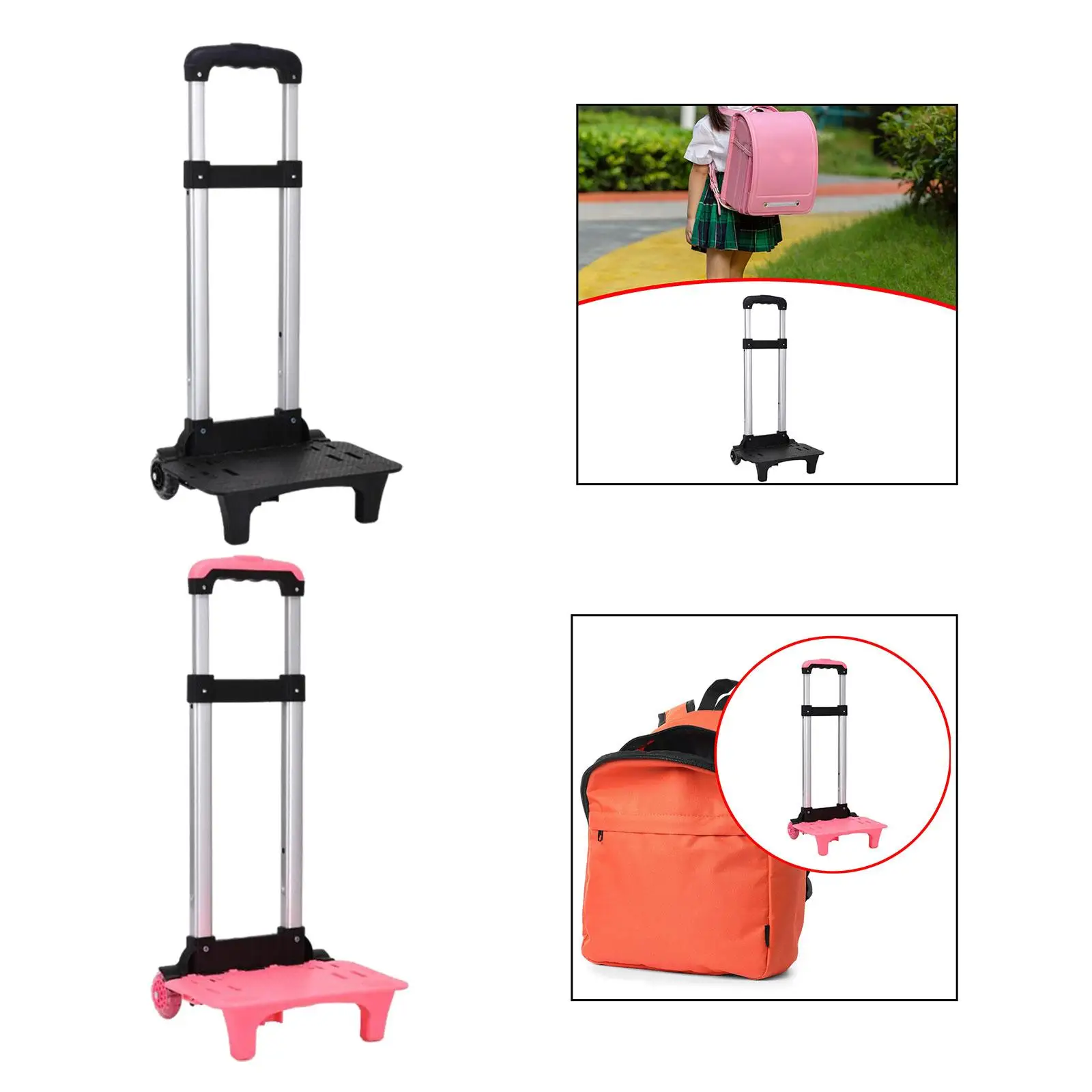 Backpack Trolley Foldable Portable Wheeled Hand Trolley for Travel Children