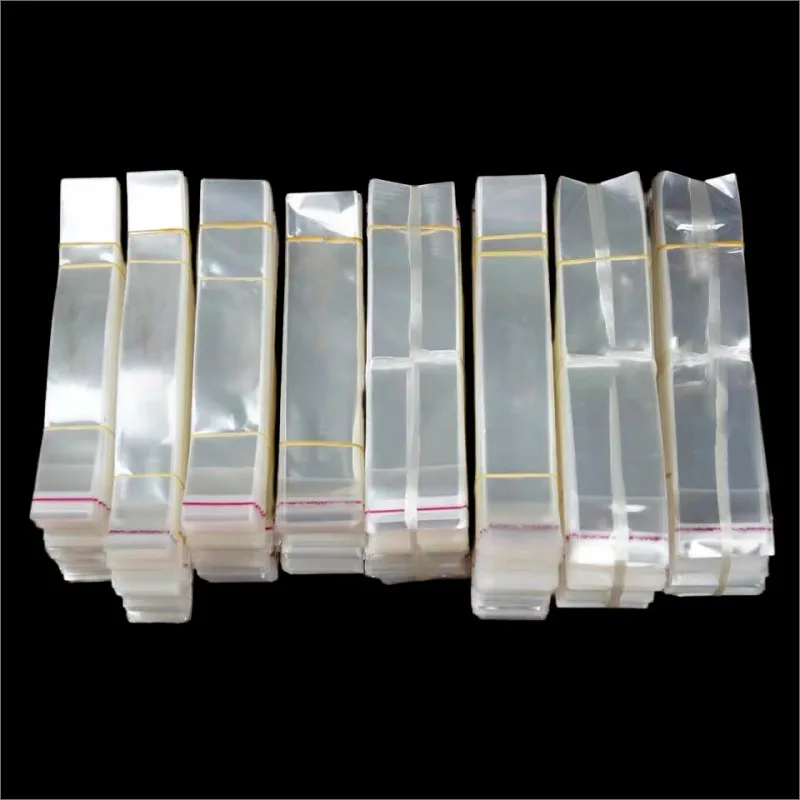 Stobag 1000pcs Wholesale Transparent Cellophane Self-adhensive Bags Long Plastic Gift Jewelry Pen Packaging Seal Pouches Favors