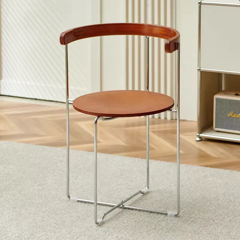 Retro Stylish Dining Chairs Elegant Minimalist Accent Foldable Dining Chairs Room Solid Wood Sillas De Comedor Furniture Home