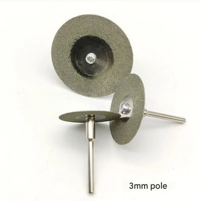 50pcs Mini Diamond Coated Cutting Off Discs Wheel 35mm with 3mm Mandrel Arbor Set Fit Rotary Tool Replacement for Drill