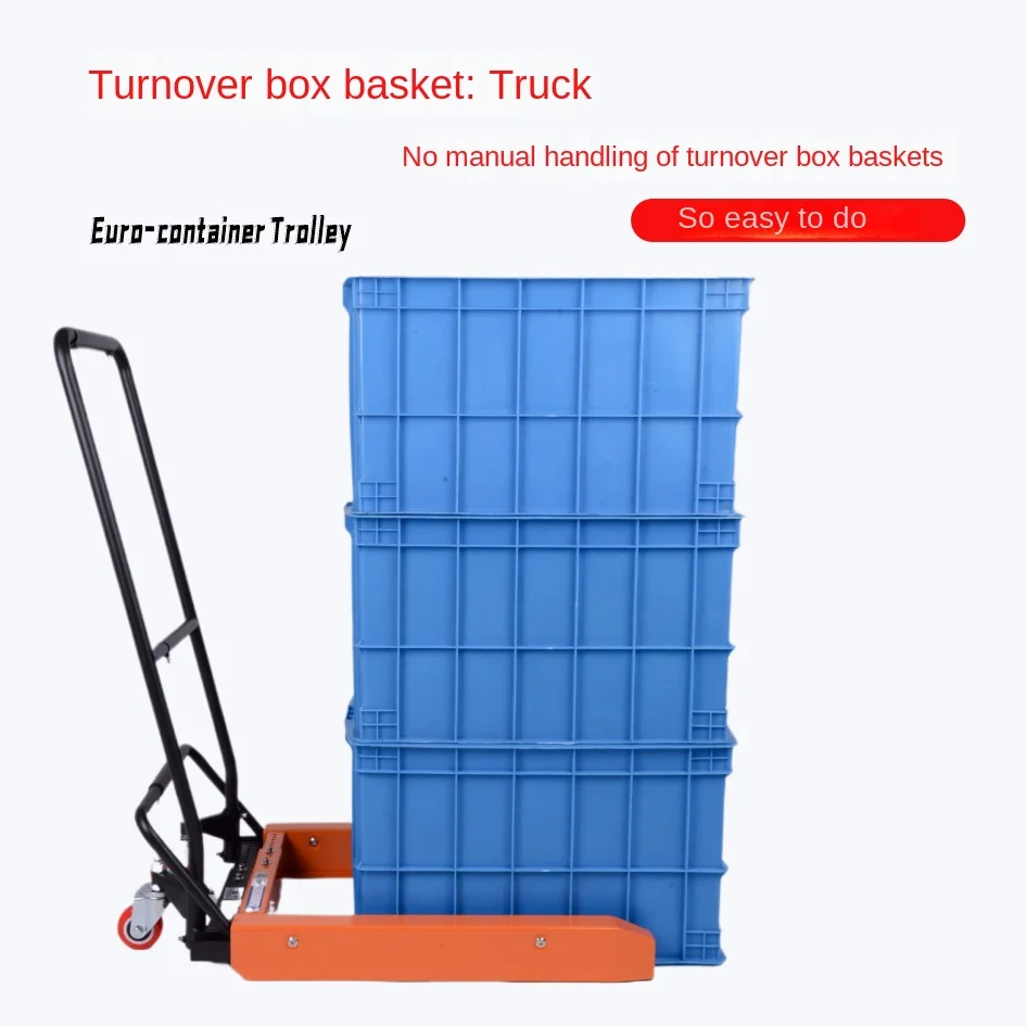 Box Cart Truck Box Trolley for Transport Factory Price Plate Truck Container Transport Cart Hand Manual Mini Turnover
