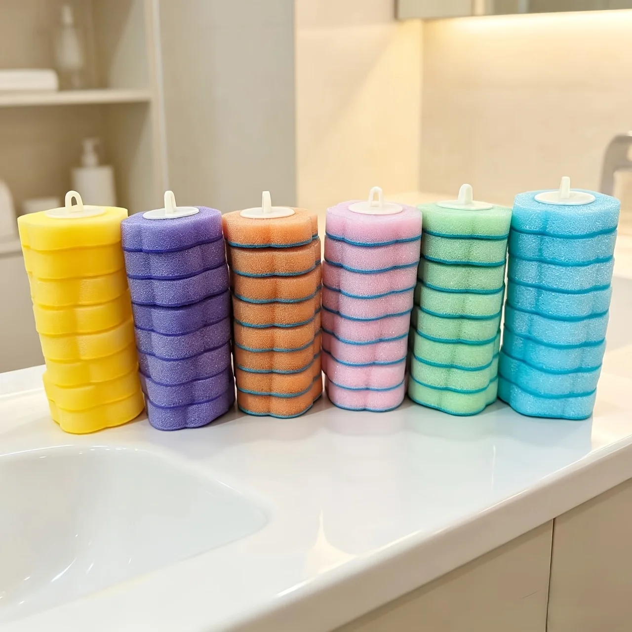 8 Pcs/Pack Disposable Flower‑Shaped Toilet Brush Replacement Heads, Universal Thickened Bathroom Cleaning Tool