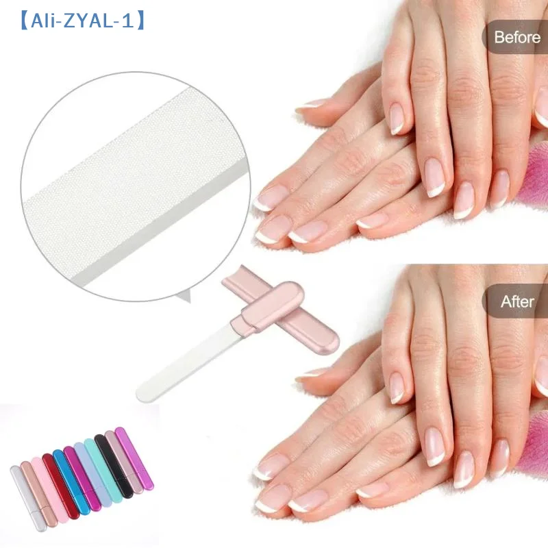 【ZYAL-1】Glass Nail File With Case, Crystal Diamond Salon Best Beauty Nail Buffer For Natural And Acrylic Nail