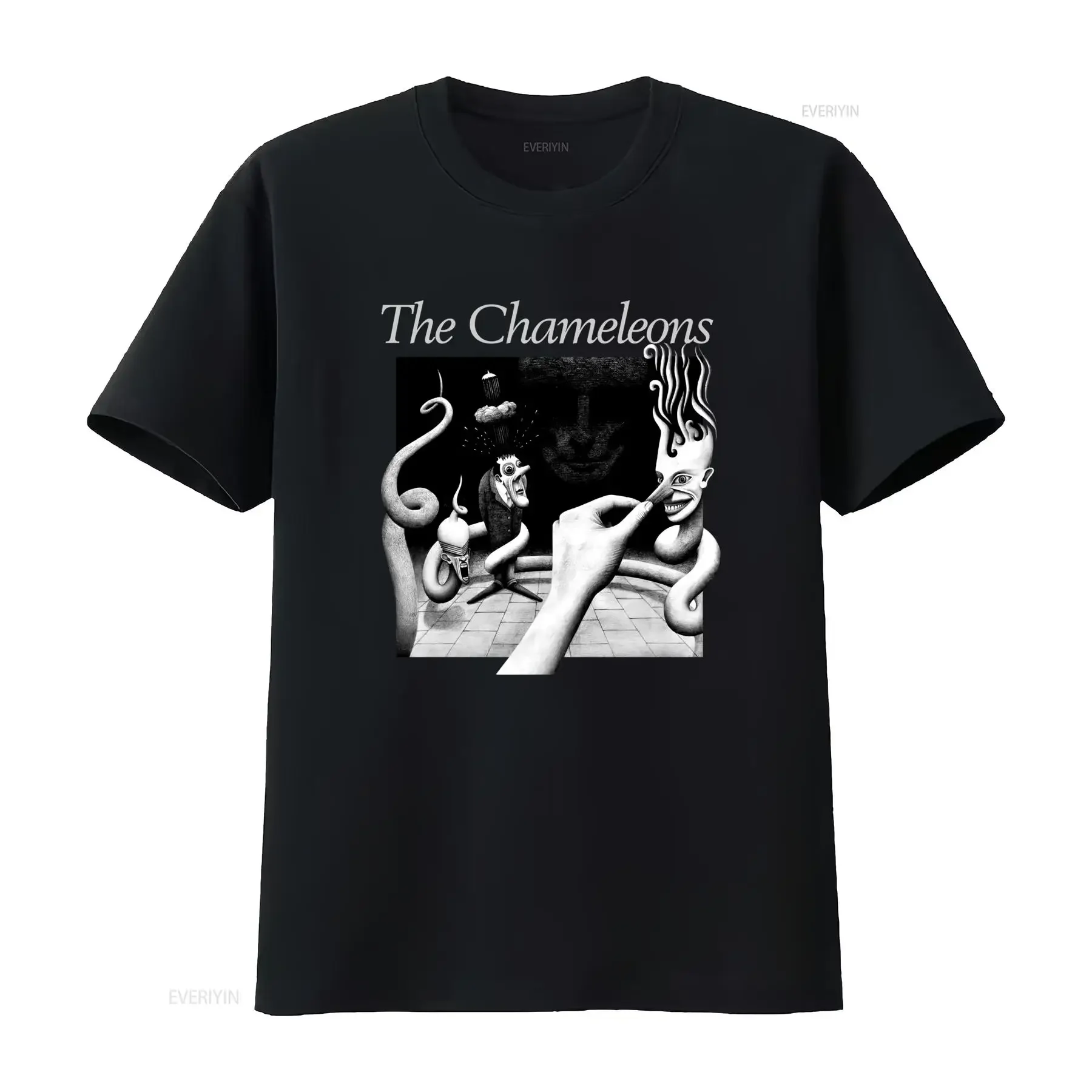 Vintage Dark Surreal The Chameleons Post Punk Band Print Casual T Shirt vintage Washed Comfortable homme Stylish Unisex graphic