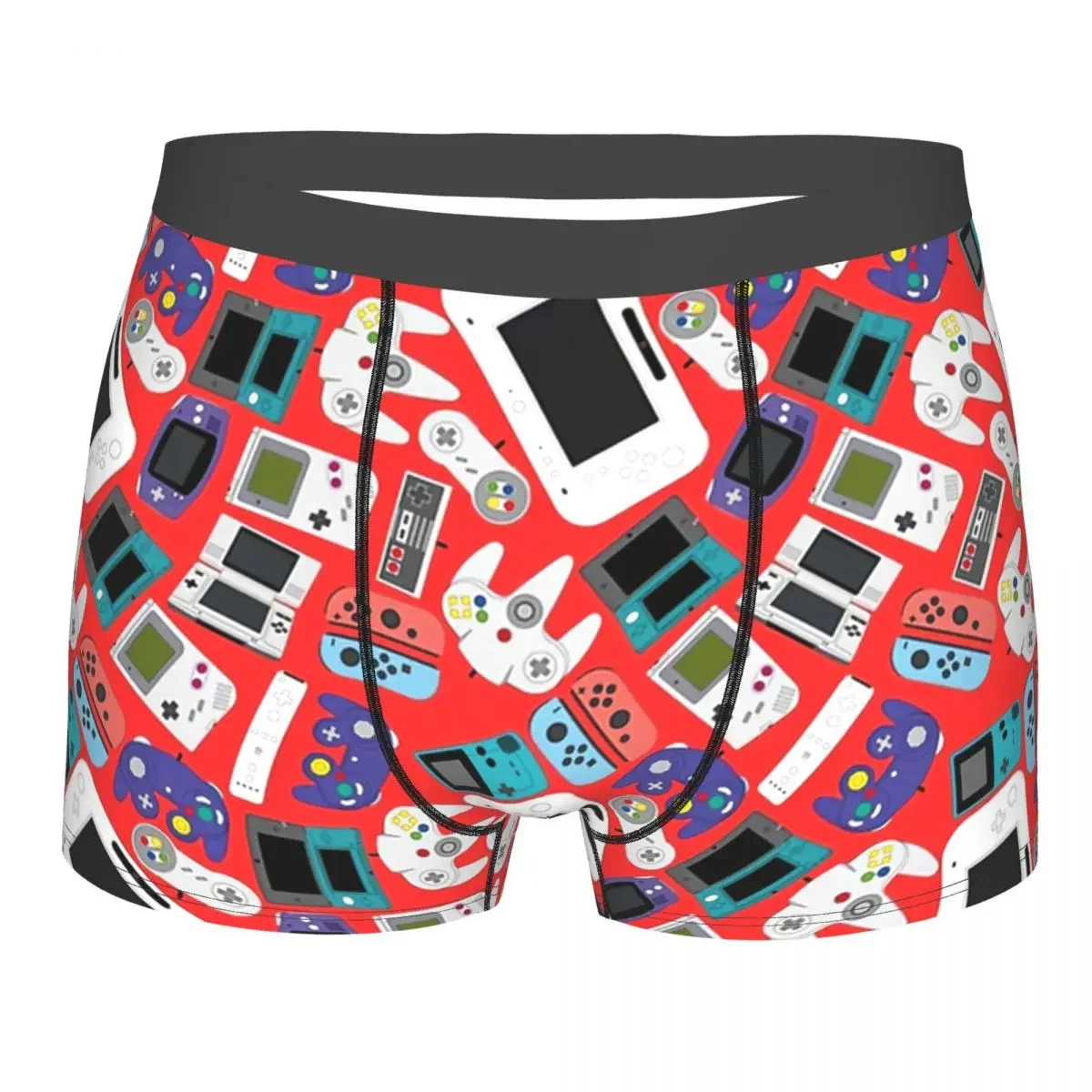 GAMER CONTROLLER N FANS (RED) Underpants Breathbale Panties Male Underwear Print Shorts Boxer Briefs