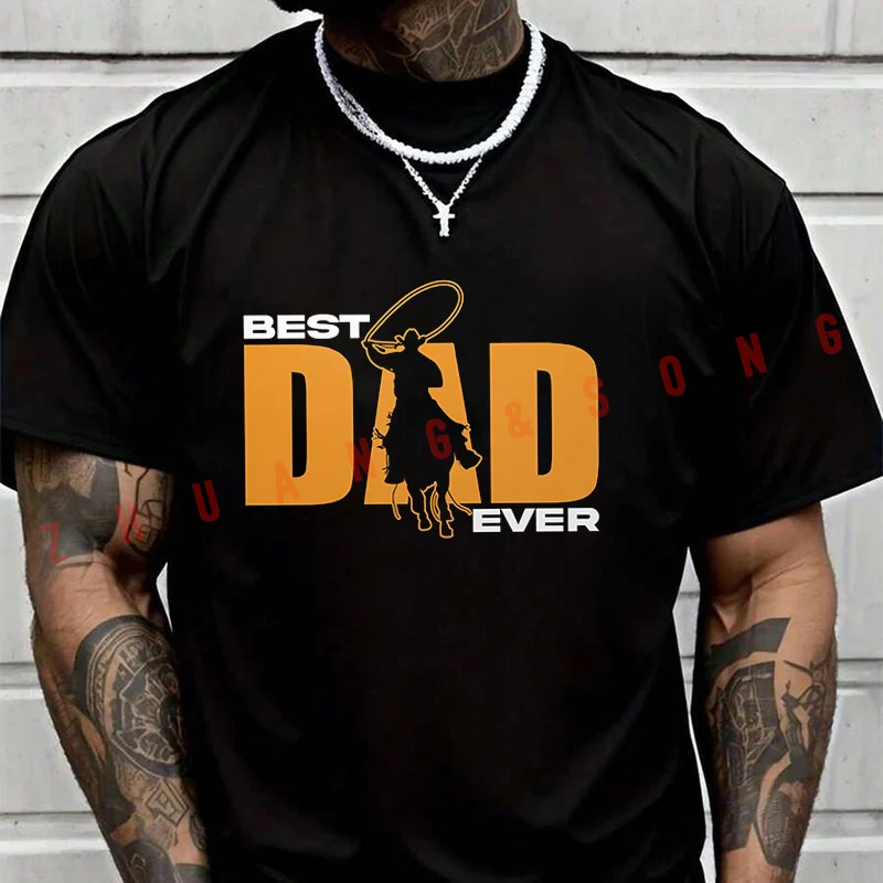 

Summer Best Dad Ever Graphic T-Shirt For Riders Men's And Women's Fashion Casual High Quality Round Neck Tshirt Tee