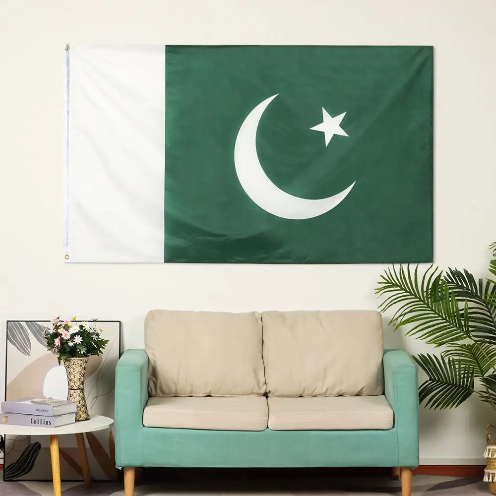 Polyester Party Supplies 90*150CM/3 x 5 FT Pakistan Flag Festive Articles Banners Bunting