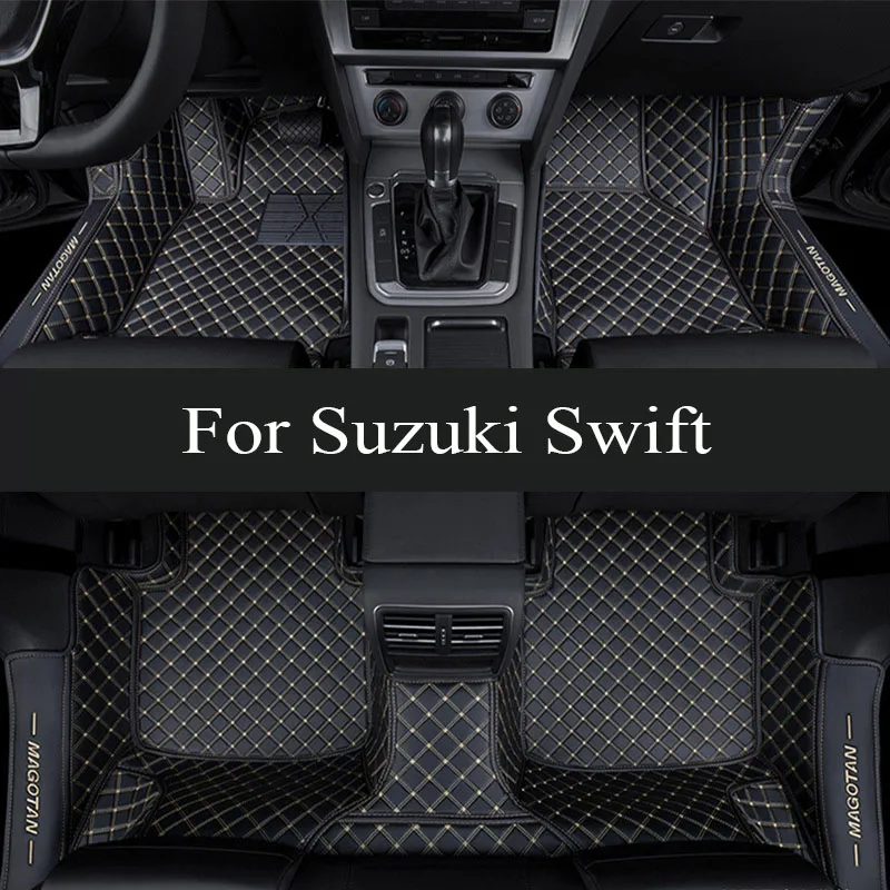 

Leather Car Floor Mats For Suzuki Swift AZG412 413D 414 2011~ 2017 5door Waterproof Pad Car Floor Carpet Mat Rug Car trunk mat