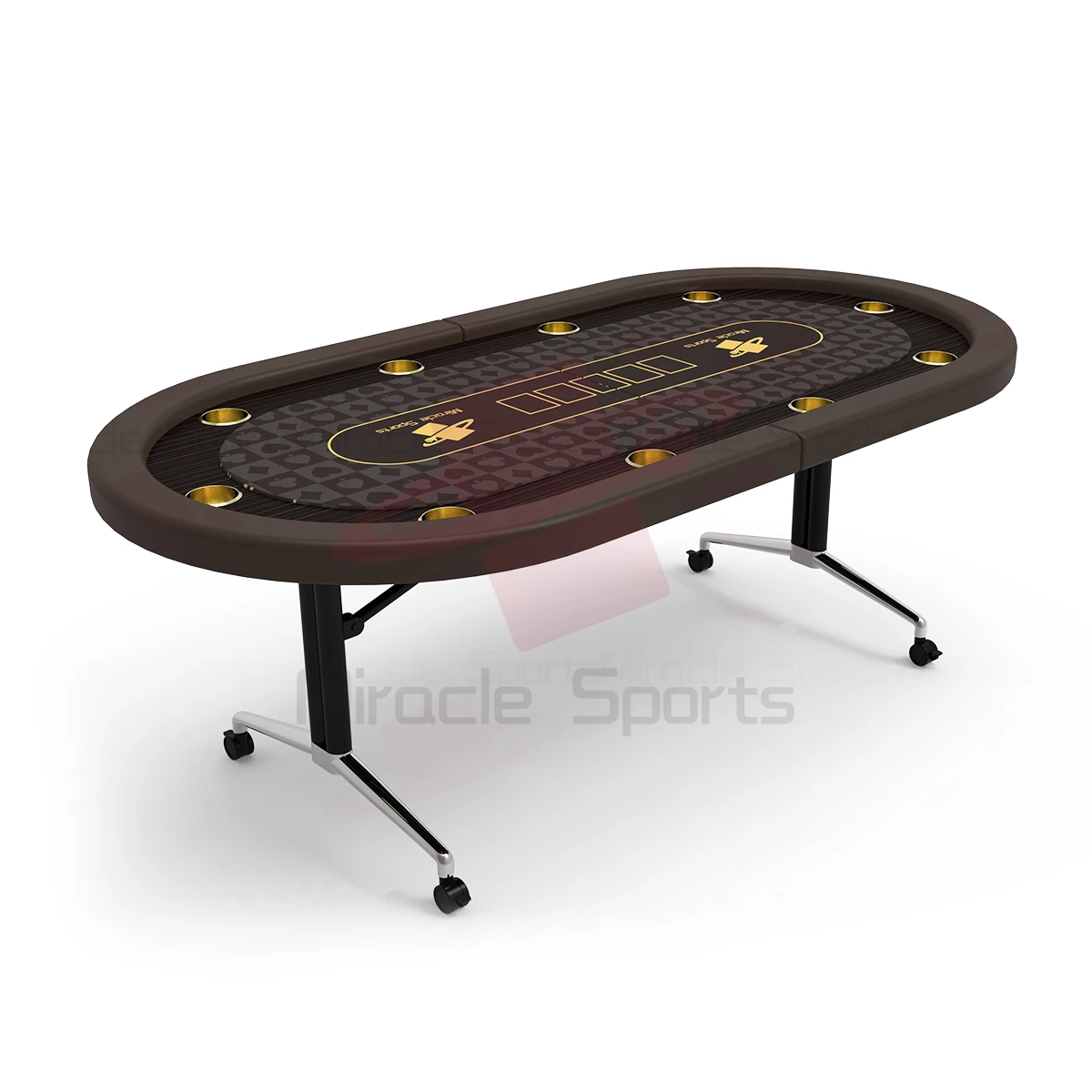 MG Portable 10-Player Texas Hold'em Poker Table Professional Casino-Quality Luxury Modern Design Foldable Home Game Non-Slip