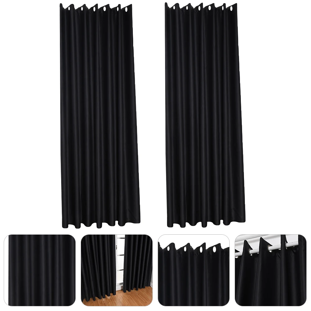2Pcs Blackout Curtains Nordic Simple Shading Window Cloth Heat Insulation Indoor Curtain Living Room Bedroom Privacy Protection