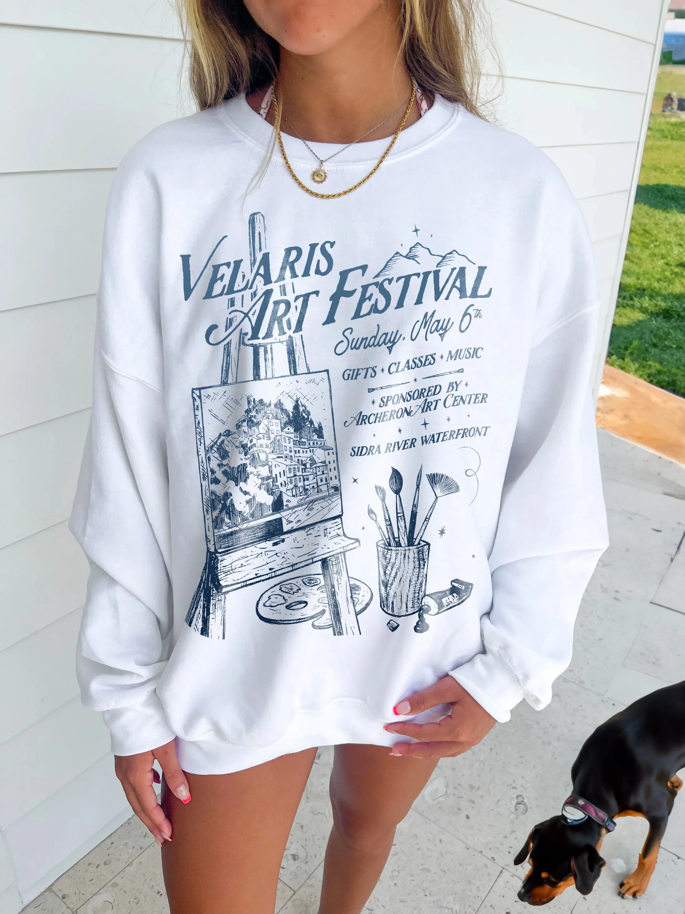 Women Y2K Top Retro Sweatshirt Velaris Art Festival Sweatshirt ACOTAR Night Court Licensed SJM Merch Bookish Sweatshirt Top