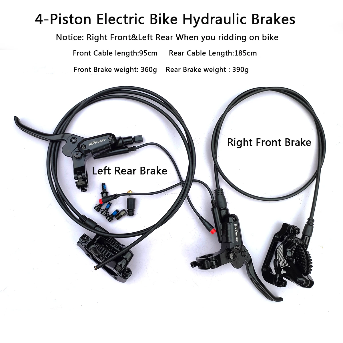 Electric  Snow /Beach Bicycle  Brakes,4-Piston E Bicycle Hydraulic Brakes, Split Type Brake for Electrical Bike