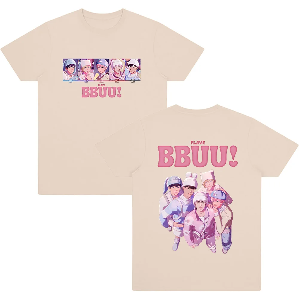 Plave Bbuu! KPop Graphic T Shirts Plave KPop Band Tops Men Women Cotton Casual T-Shirts Tee Shirt Clothes New Fashion Streetwear