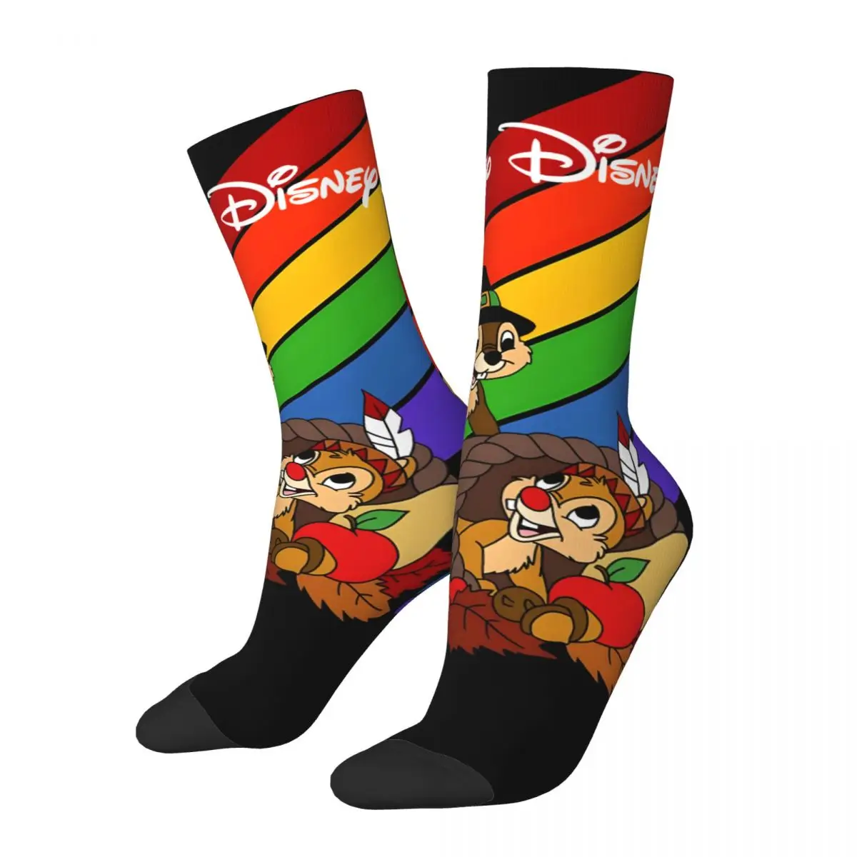 Holidays Crazy Men's compression Socks Unisex Disney Rescue Rangers Harajuku Pattern Printed Funny Novelty Happy Crew Sock