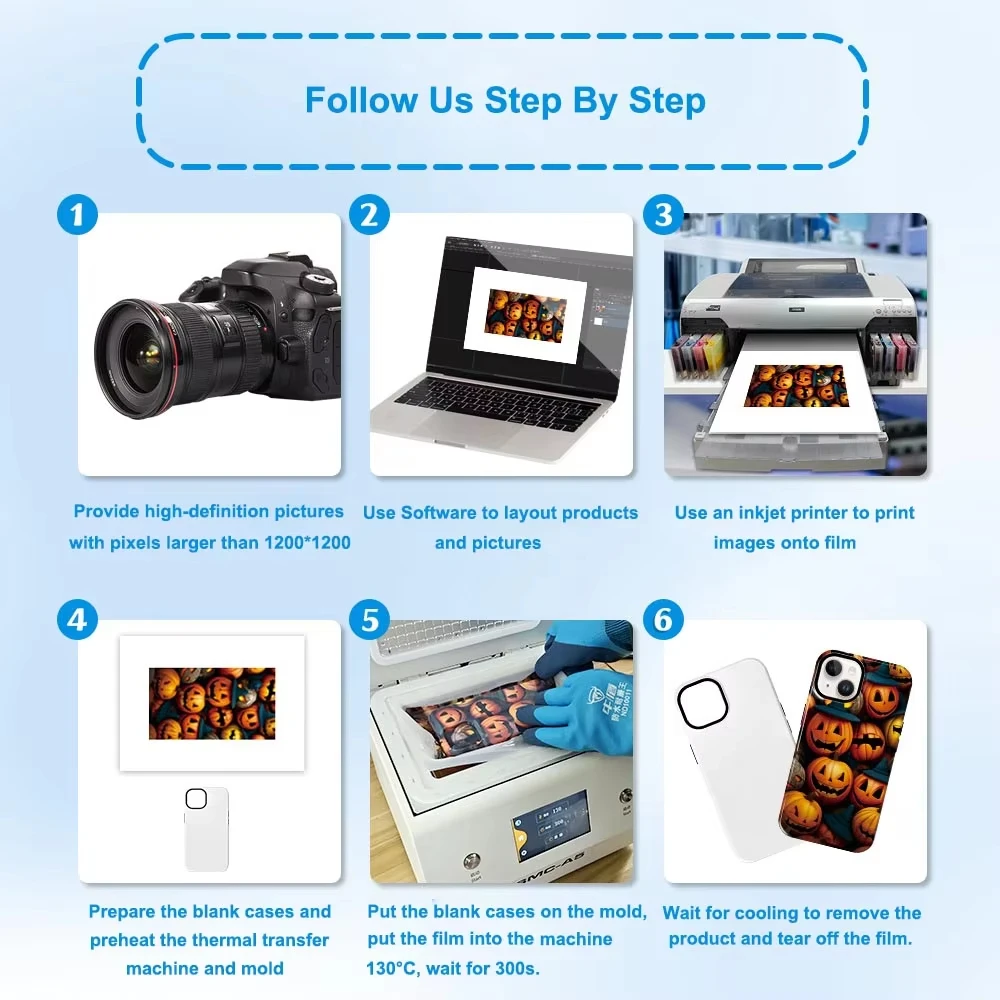 A5 A4 A3 Size 3D Sublimation Film Paper for Heat Press Transfer Blank Phone Case Printing for iPhone 17 14 13 Pro Max Cover DIY - Image 2