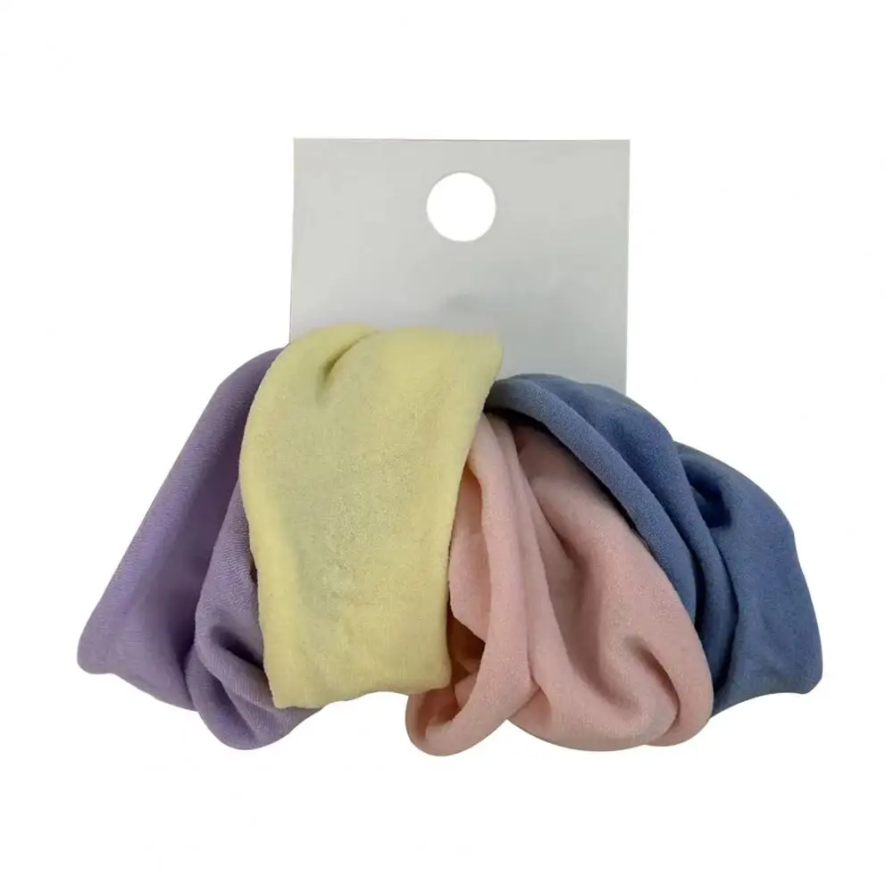 Hair Rope for Hair Types 4pcs Thickened Hair Ties Set High Elastic Ponytail Holders Soft Solid Color Rope Accessories for Women