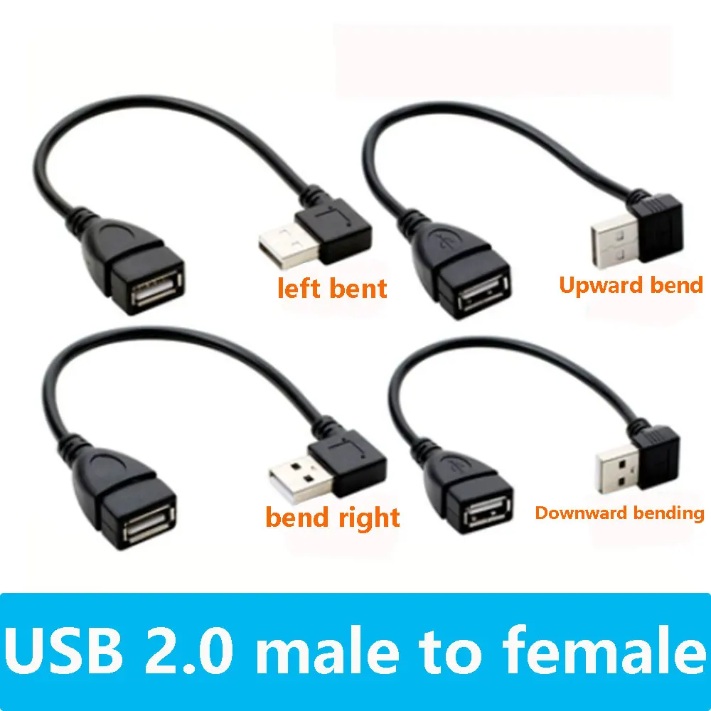 

1Pcs USB adapter line Up & Down & Left & Right elbows USB 2.0 male to female extension line connection line