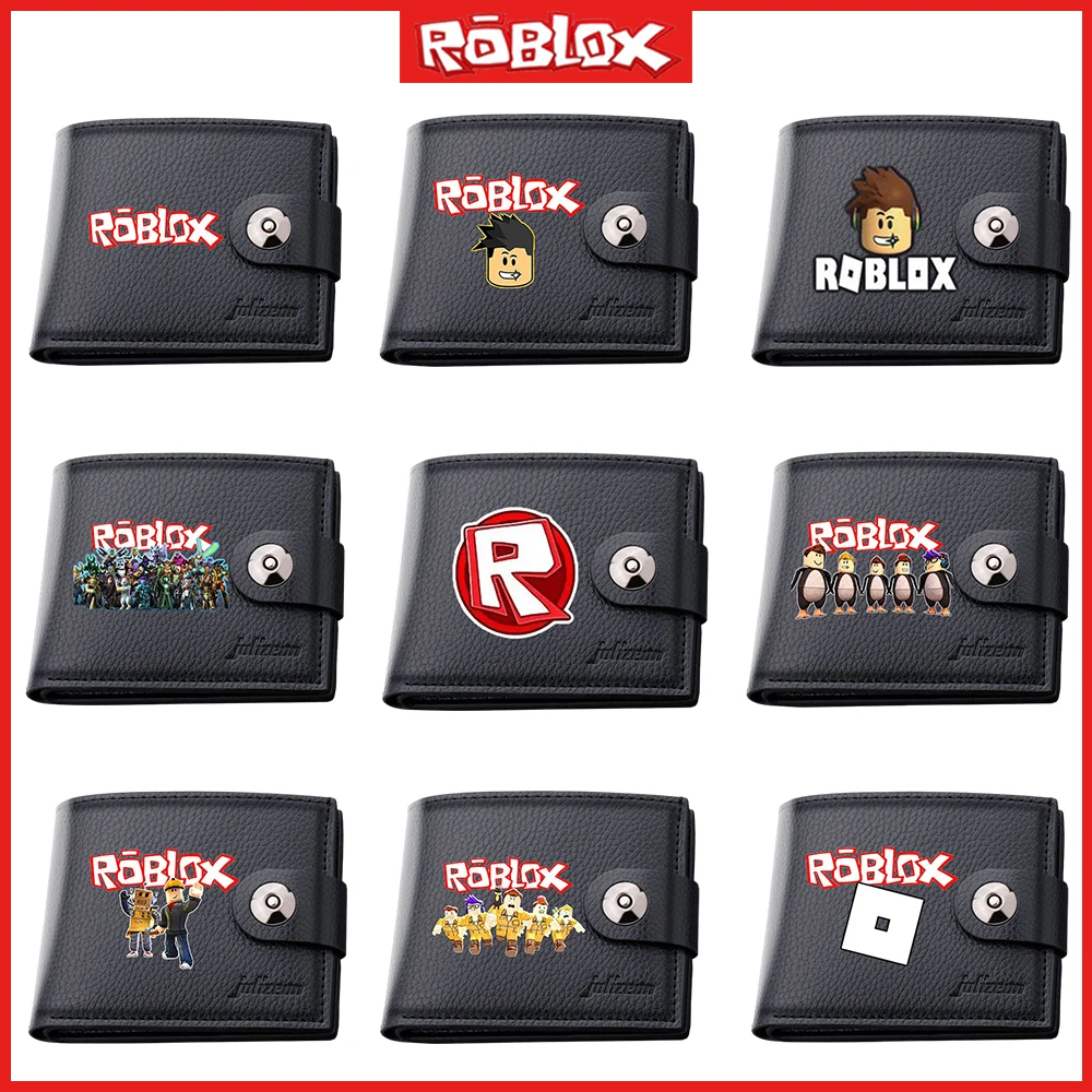 New Roblox Anime Printed Wallet Student Magnetic Clasp Pu Folding Wallet Short Coin Card Case Coin Purse 2024 Birthday Gift