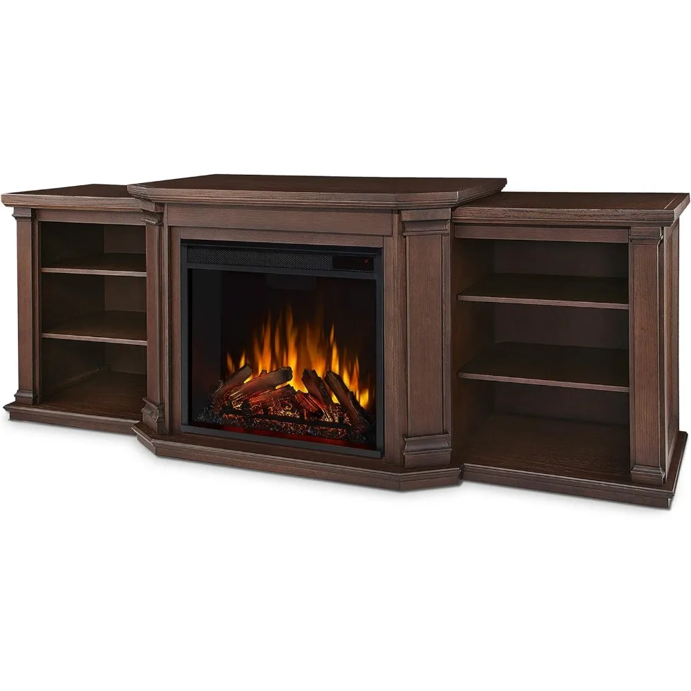 

Real Flame Valmont 74" Electric Fireplace TV Stand for TVs up to 70 inches, Entertainment Center with Adjustable Shelves