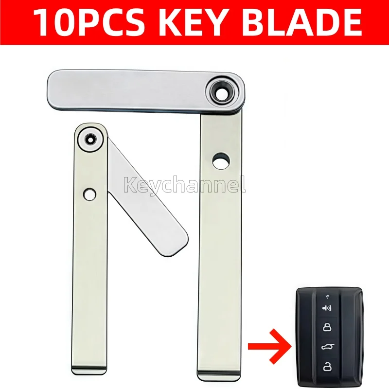 

keychannel 10pcs Car Smart Key Blade Emergency Insert Door Key Blank Keyless Remote Key Blade Head for Chinese Car Tank 500