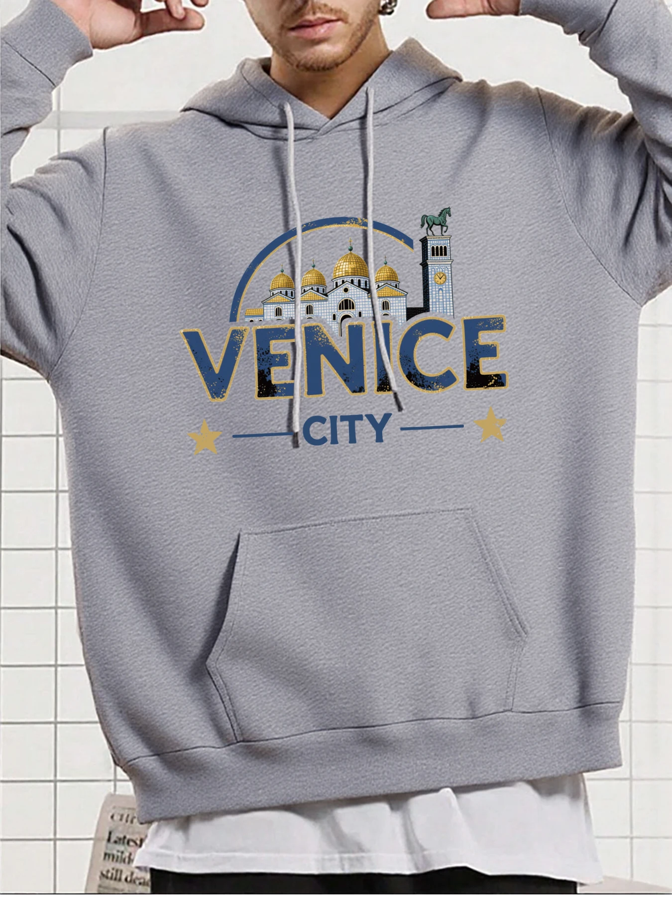 Venice Basilica San Marco Мужская толстовка с принтом, осенний уличный пуловер, простые повседневные толстовки, флисовая модная одежда больших размеров