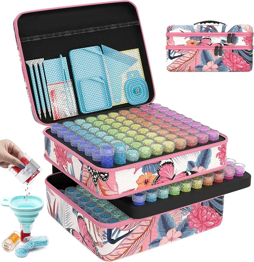 

240 Slots Storage Container for Diamond Art Kits for Adults,Portable Bead Storage Boxes for Diamond Painting Accessories and Too