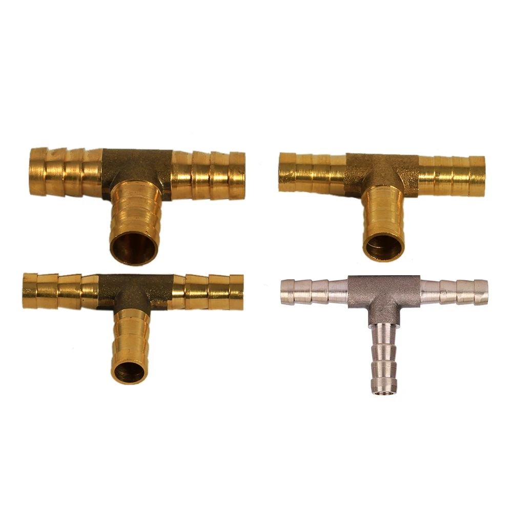 Brass T Piece 3 Way Fuel Hose Joiner Connector For Compressed Air Oil Gas Pipe 3 Way Hose Joiner T Piece 3 way Fuel Hose Joiner