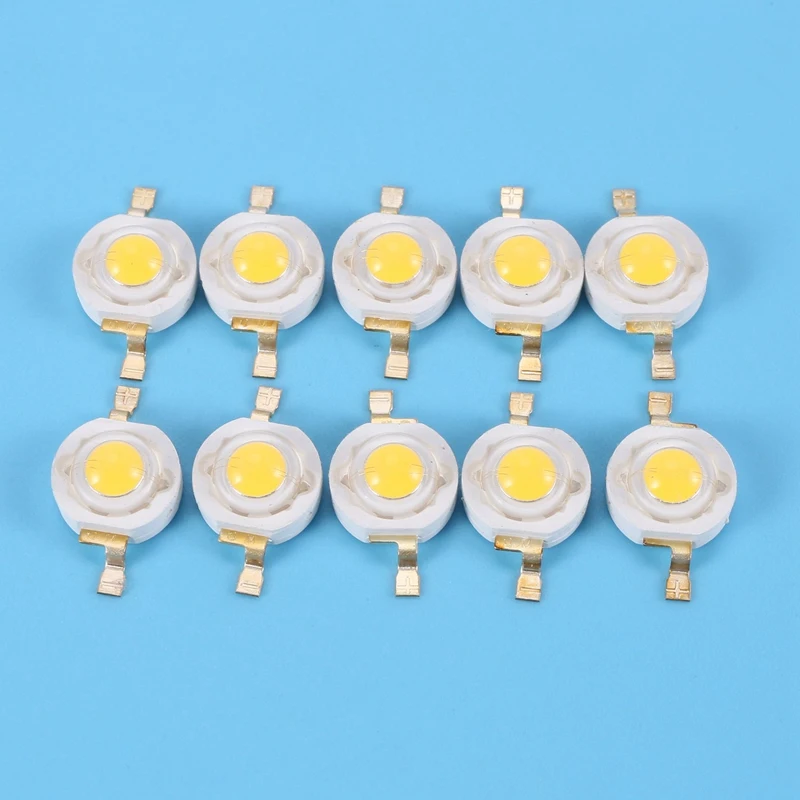 10 Pieces High Power 2 Pin 3W Warm White LED Bead Emitters 100-110Lm