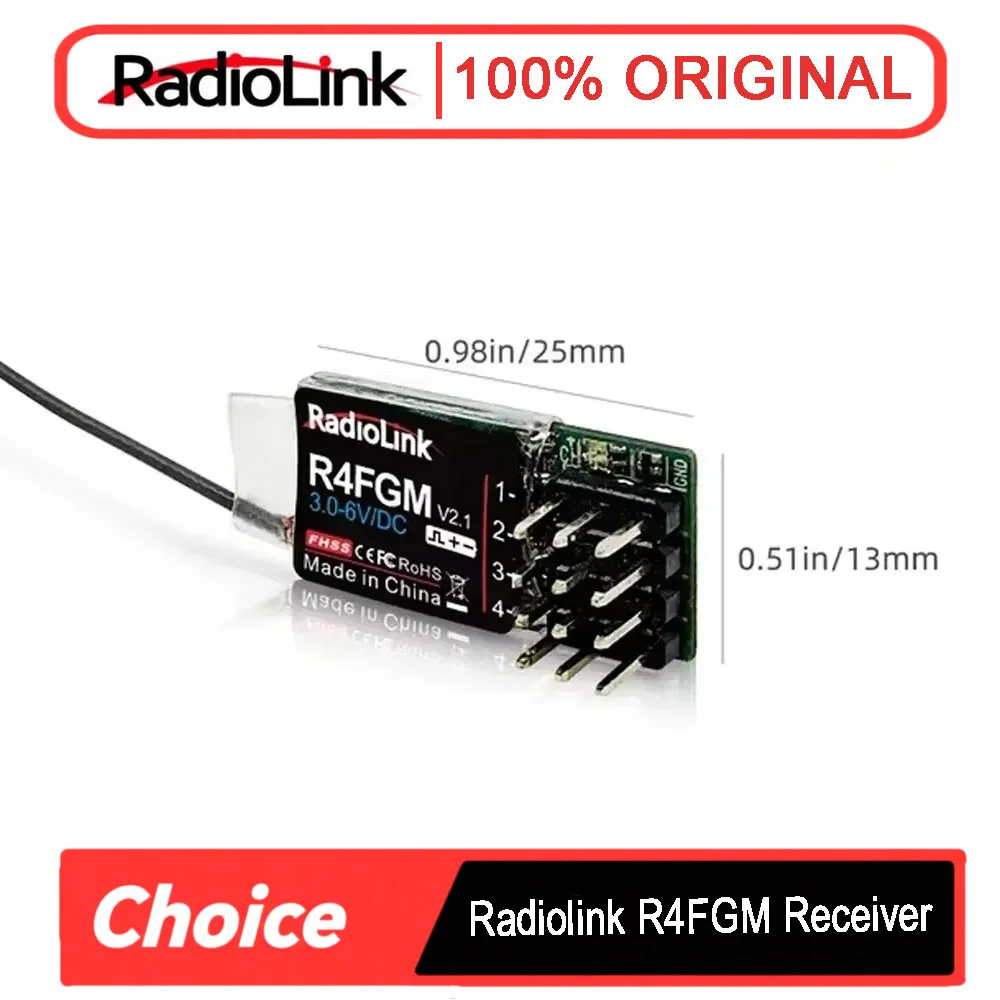 

Radiolink R4FGM 4 Channel Mini Receiver with Gyro for 1:28 1:64 RC Pocket Drift Car Hotwheel Work for RC4GS RC6GS T8S T8FB RC8X