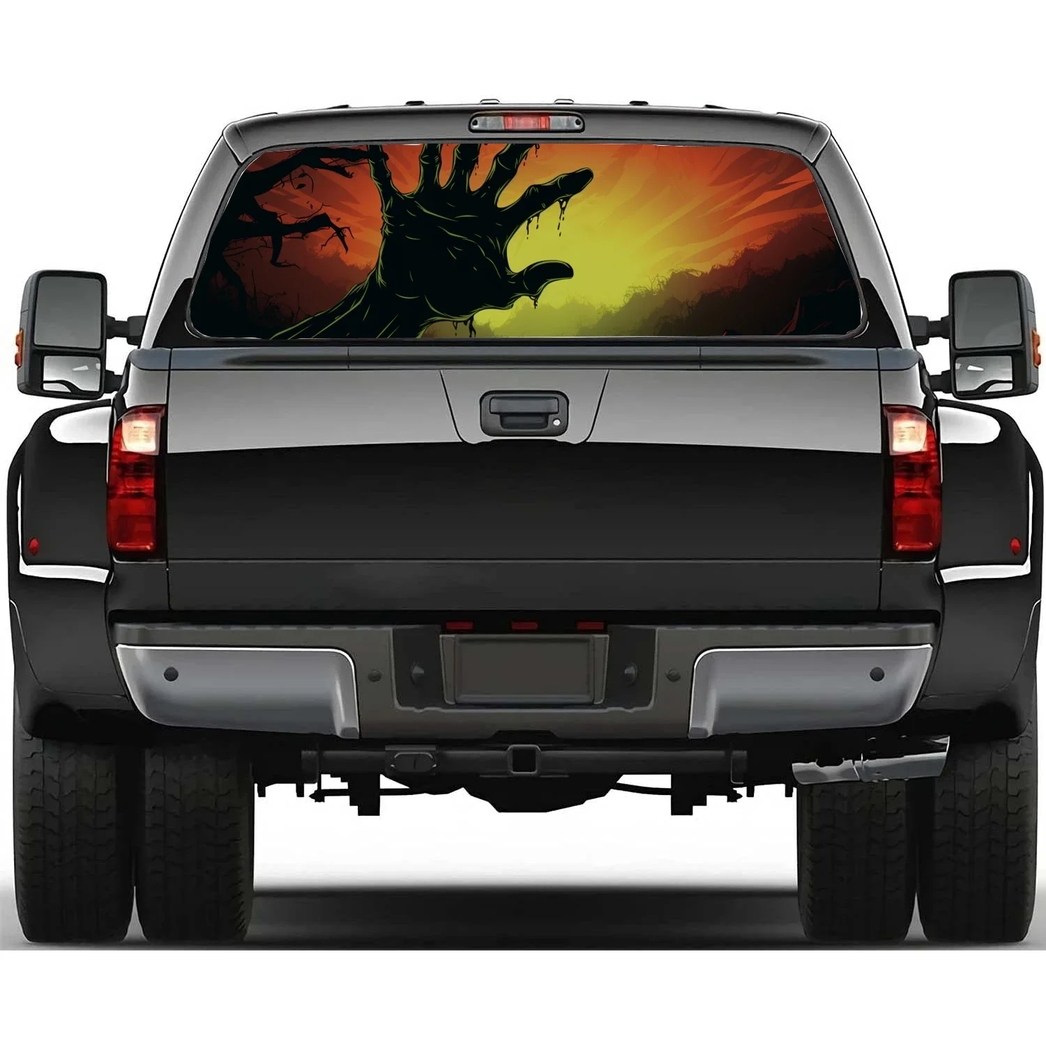 

Zombie Hands Rear Window Decal Fit Pickup,Truck,Car Universal See Through Perforated Back Windows Vinyl Sticker