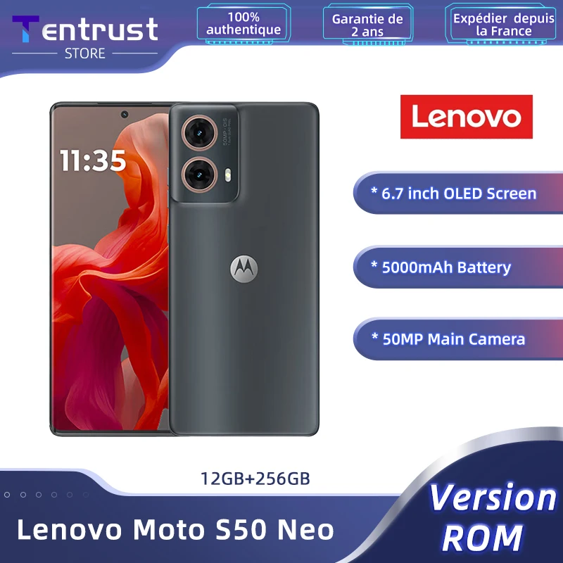 Lenovo Motorola Moto S50 Neo Global Rom 5G Smartphone 120Hz Smartphone 5000mAh 6.7 pouces 50 m�gapixels Snapdragon 256GB 512GB Android CN Version Motorola g85