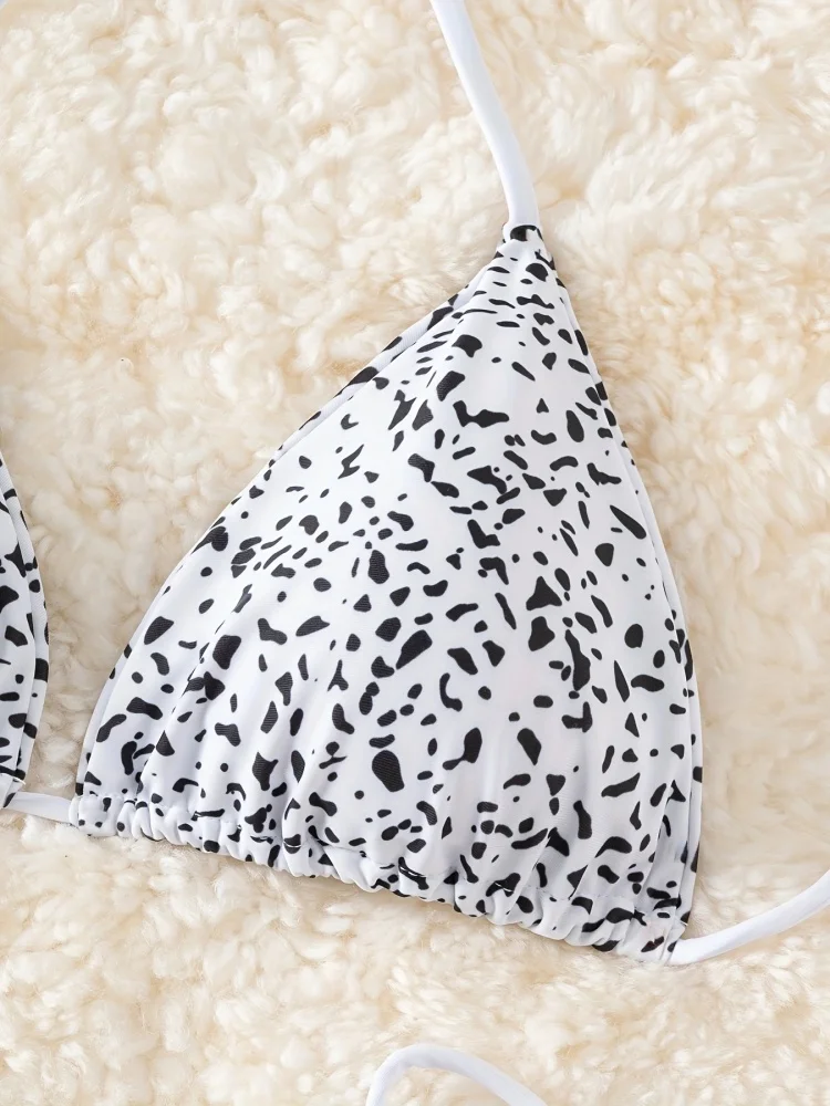 Bikini Costume da bagno donna 2026 New Spot Stampa Halter Bikini Set Sexy Lace Up Costumi da bagno Estate 2 pezzi Beachwear Costume da bagno femminile