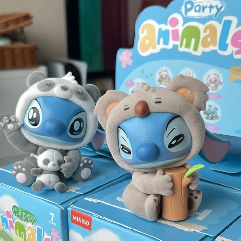 Genuine Miniso Lilo Stitch Series Animal Party Blind Box Kawaii Surprise Box Figurine Decoration Cute Doll Xmas Hallowmas Toy