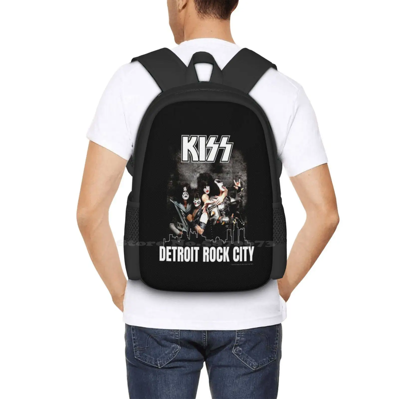 Kiss Band Detroit Rock City desain pola modis perjalanan Laptop tas punggung sekolah Kiss Fan seni Kiss Band Kiss Music Kiss