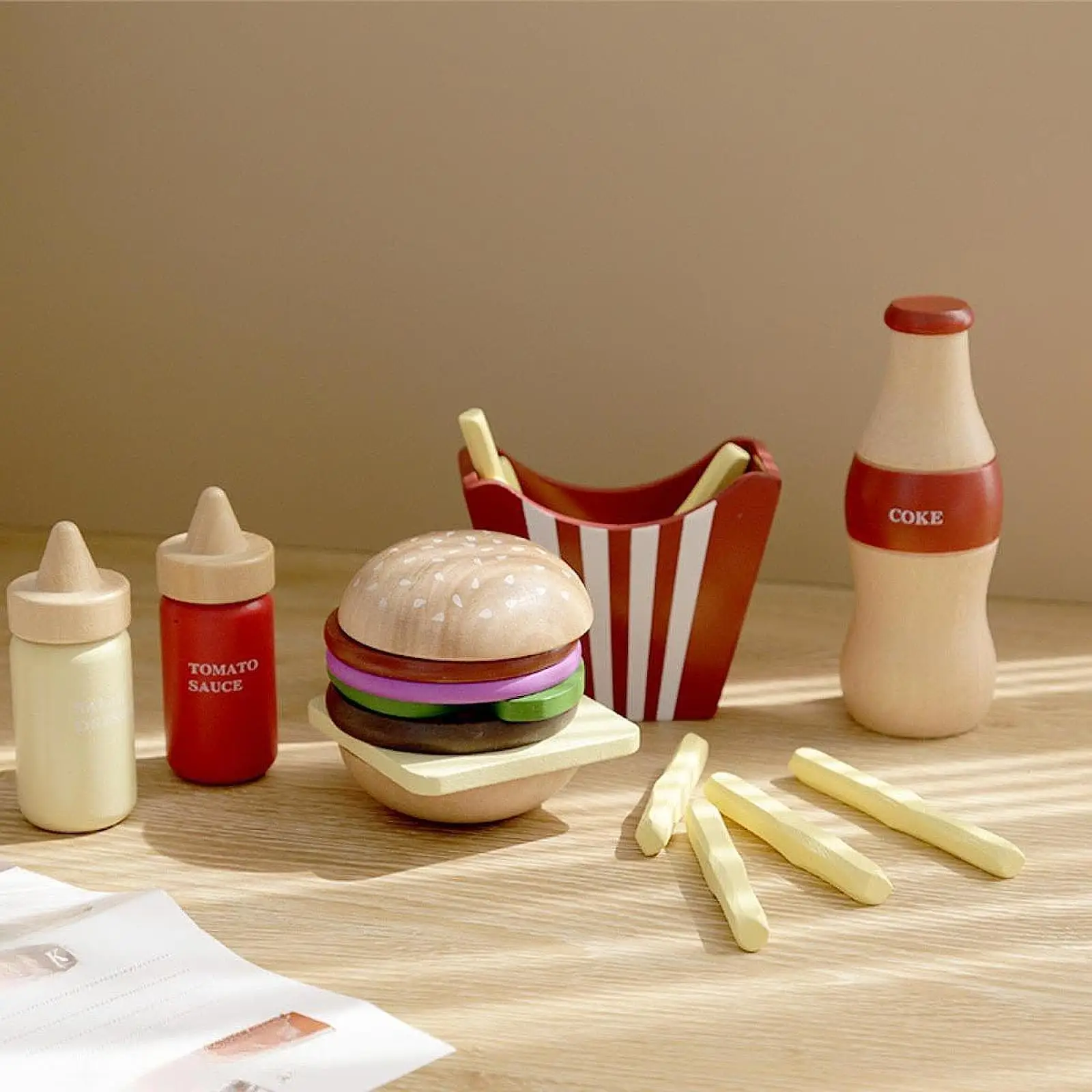 ごっこ遊び食品おもちゃ木製食品学習就学前共有ギフトリアル