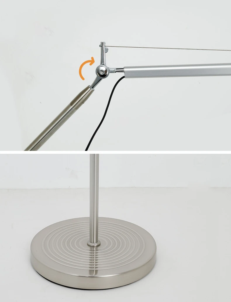 Silver Black Aluminum Floor Lamp E27 Bulb EU AU US Plug