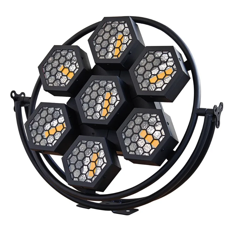 7 runde Retro-Lichter, Blitzlichter.