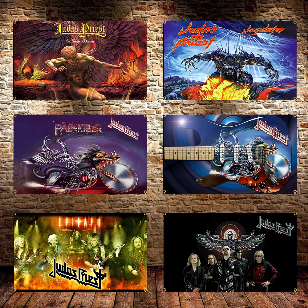 3x5FT J-Judas P-Priest Heavy Rock Band applicable to Polyester Printed Home or Outdoor Decoration flag