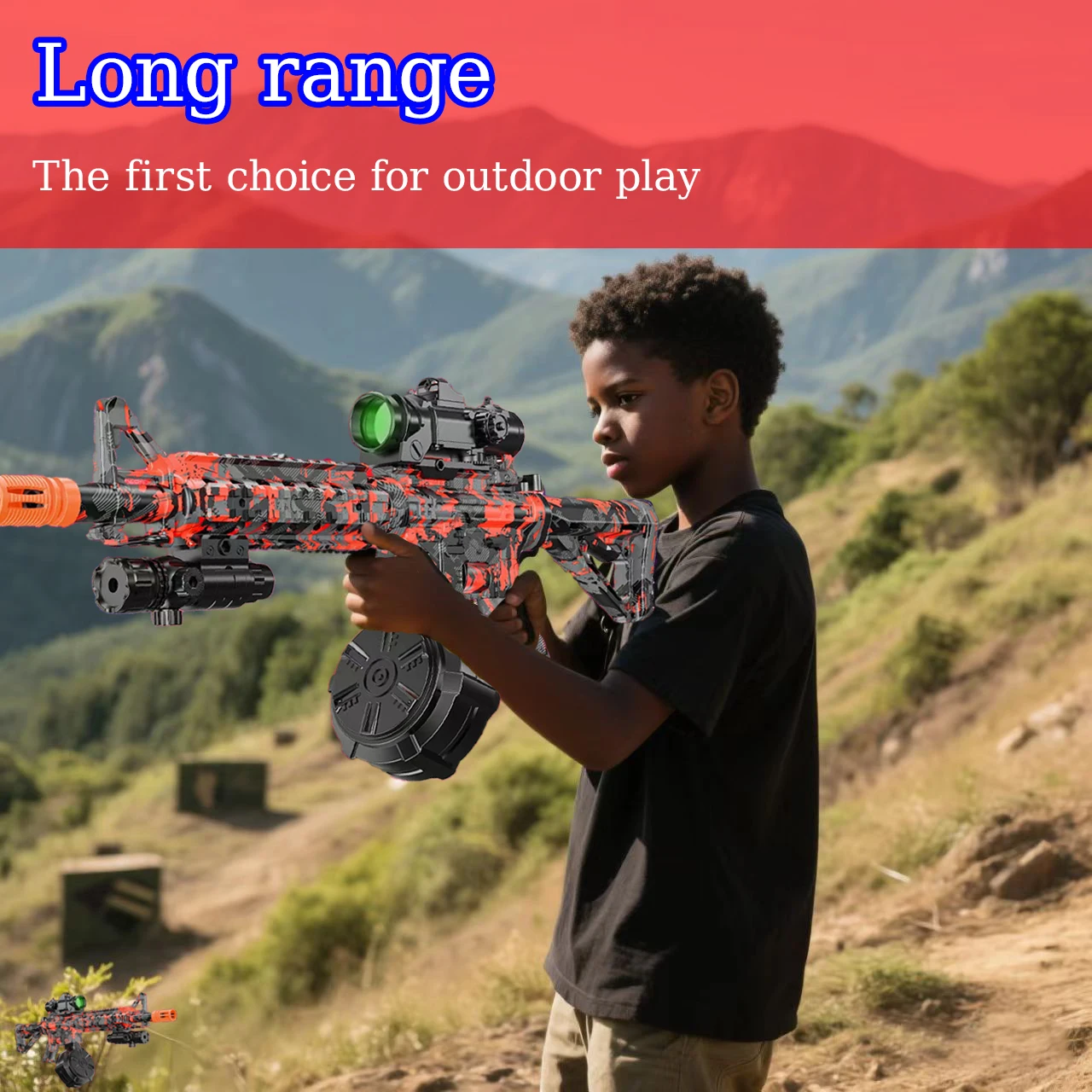 Blaster met drum, automatische dual-mode blaster, voor buitenactiviteiten - perfect voor buitenteamspellen en kerstcadeaus