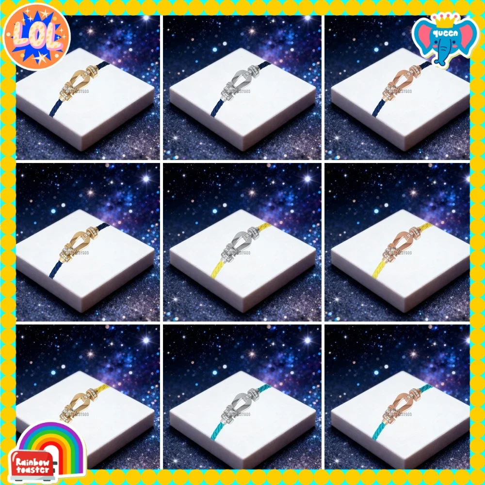 

KUXM 2025 New 925Silver Green Nylon Size-M Half Zircon U-Shaped Bracelet female Daily Wear Party Gifts Luxurious Couple Jewelry