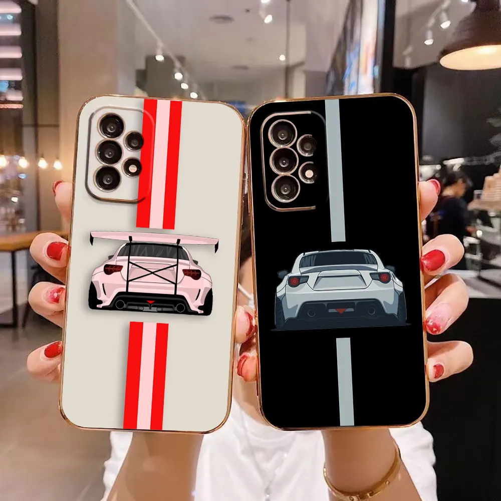 

Smooth E-TPU Phone Case For Samsung Galaxy A73 A72 A71 A54 A53 A52 A51 A33 A32 A23 A22 A13 A12 A34 Case Pink Silver Sports Cars