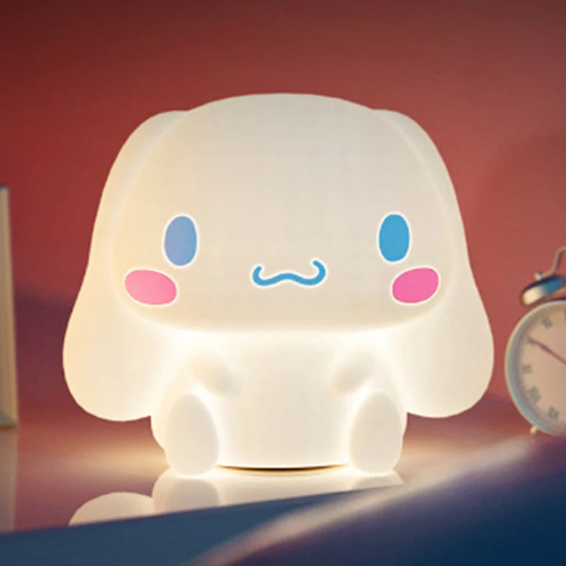 Cinnamonroll Kawaii Anime Sanrios Silicone Sleep Tap Light Type-C Eye Protection Remote Control Night Light Girlfriend Kids Gift