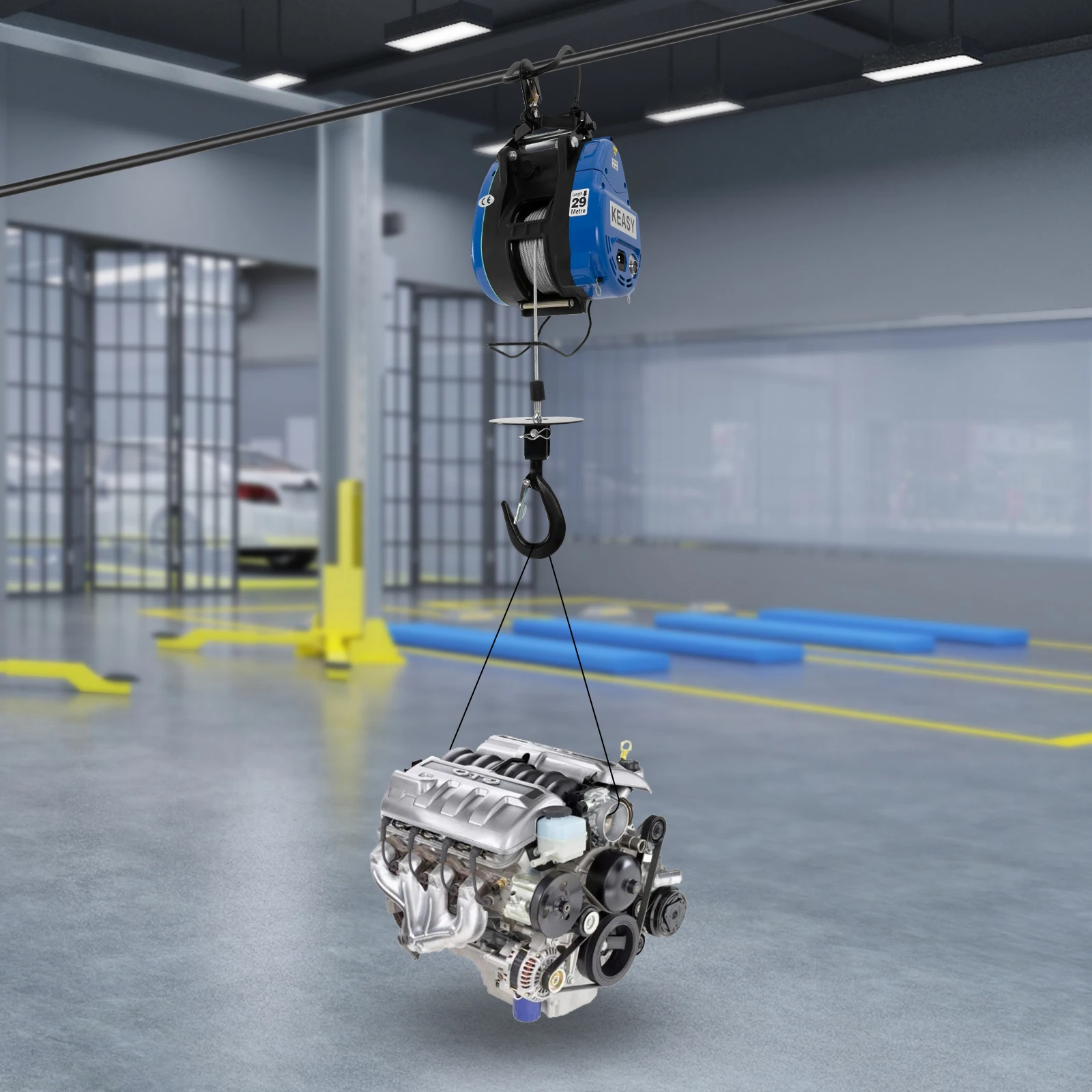 رافعة كهربائية 1300 وات 250 كجم رافعة كهربائية مع تعليق لاسلكي للتحكم عن بعد رافعة منزلية محمولة بناء سريع Ho #3