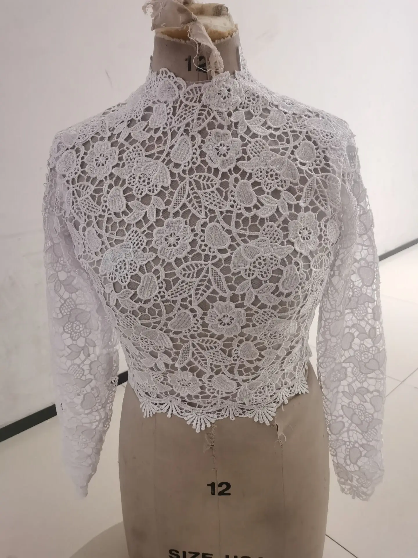 Long Sleeve Wedding Jacket Lace Bridal Wrap Bolero Zipper Plus Size Weddng Coat Customized