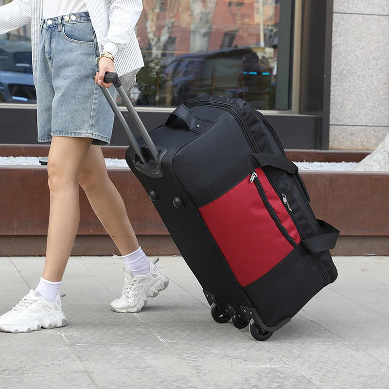 2025 New Travel Bags with Wheels Oxford Cloth Trolley Luggage Bag Organizes Folding Bags Quality Large Size Suitcases valises