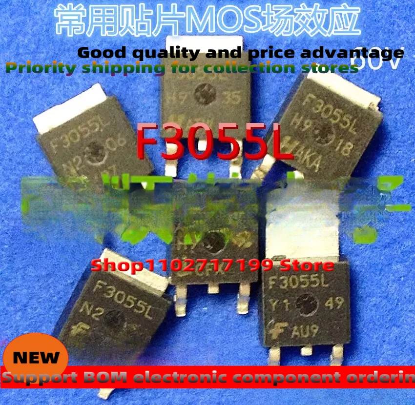 10 Buah/Banyak MOSFET RFD3055L F3055L TO-252 60V 12A