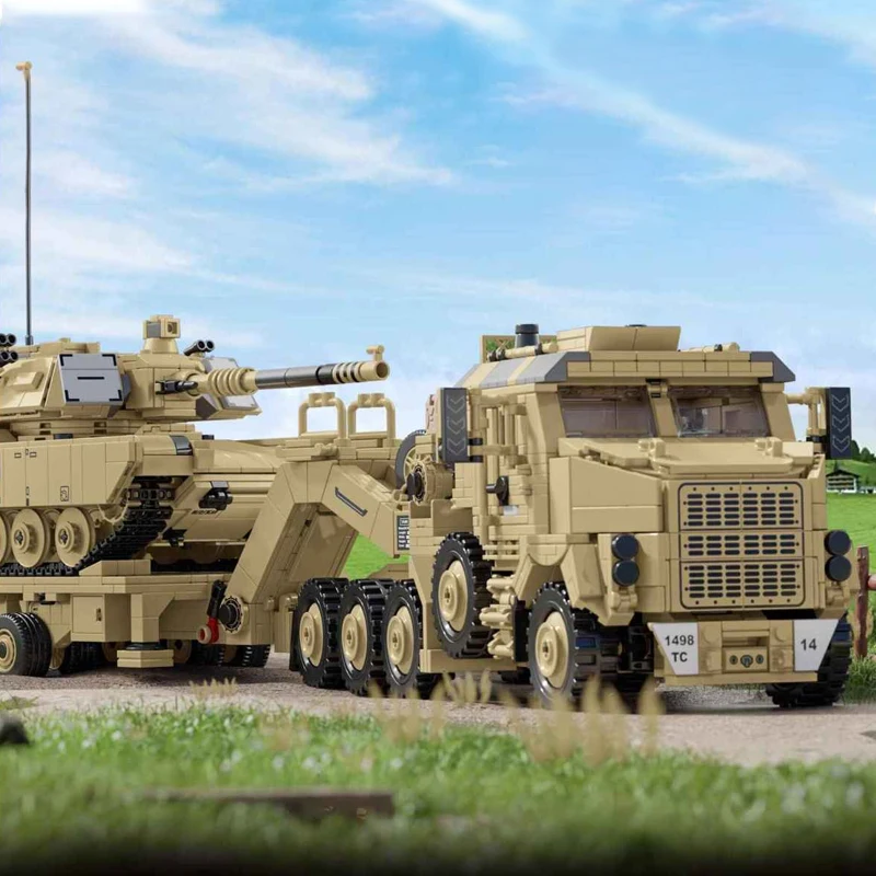 Blocs de construction de véhicules blindés M1070, militaire technique, camion, 5 figurines, assemblage de briques, Kit de modèle, cadeau pour adultes et enfants, 3482 pièces