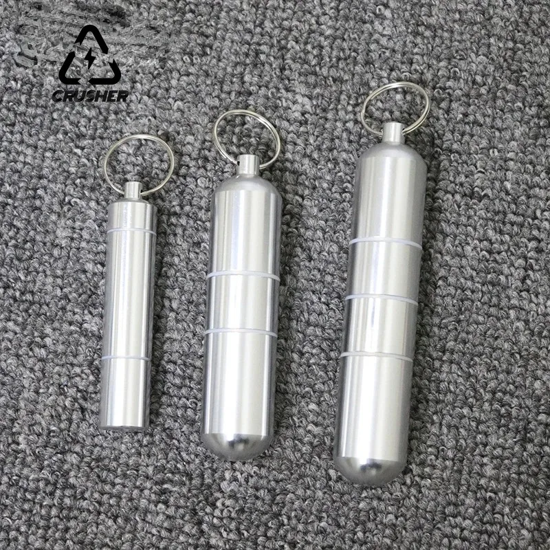 CRUSHER Aluminum Alloy Cigarette Case Tube Waterproof Pill Toothpick Capsule Bottle Keychain Tobacco Box Smoking Accessories